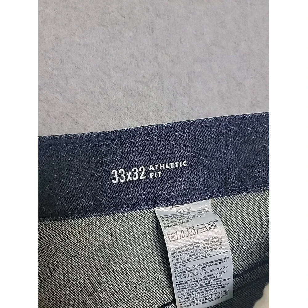 Banana Republic Travel Jeans Mens 32x32‎ Athletic Tapered Stretch Dark Blue NWOT
